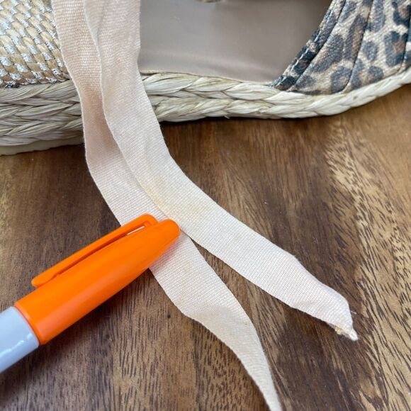 Stuart Weitzman Shoes 5.5 M Cheetah Print Espadrilles Denia Lace Up Ankle Strap - Picture 12 of 16